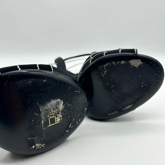 Salvatore Ferragamo Lascari Satin & Suede Rhinestone Sandal Women 6.5 - Picture 10 of 16